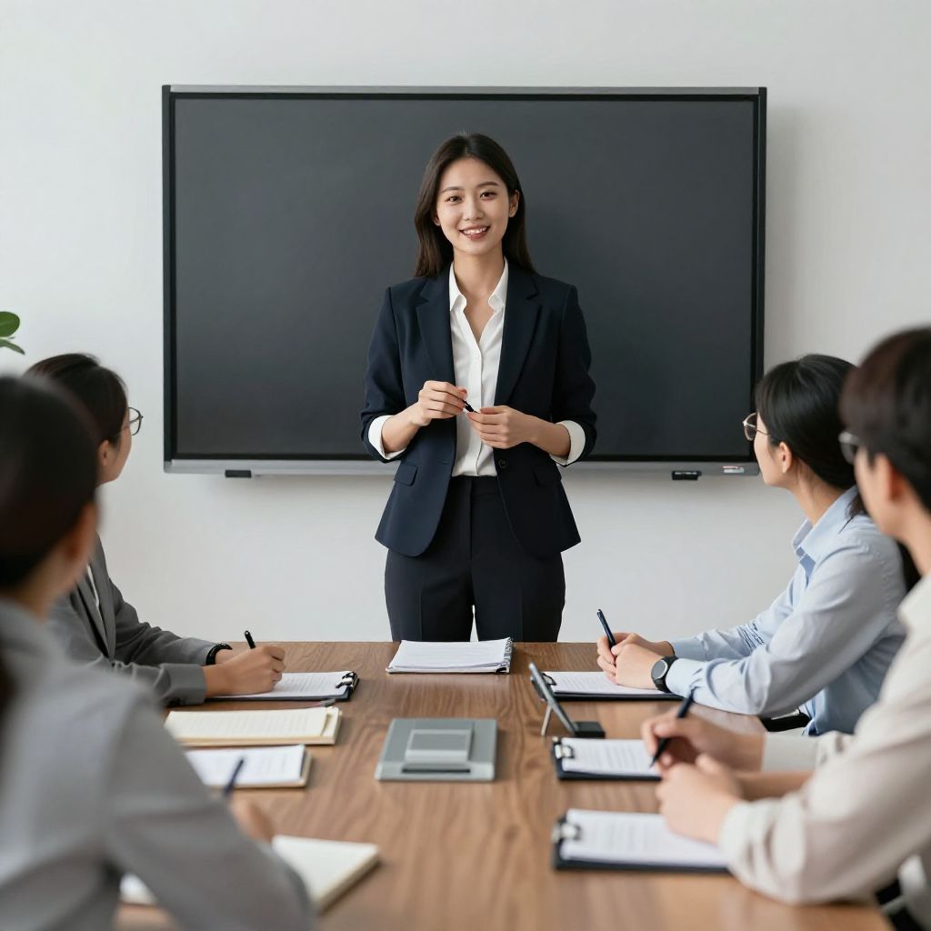 Professional leadership training in a meeting room