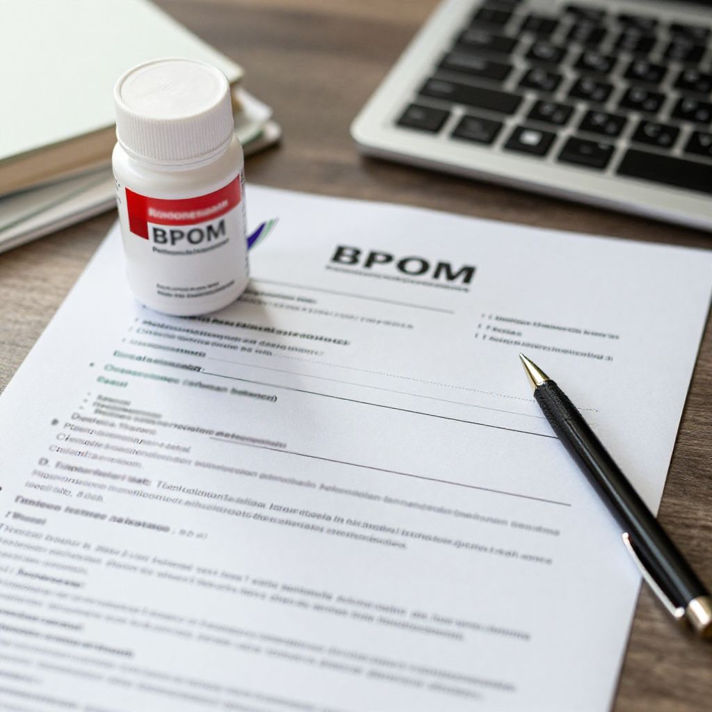 Indonesian BPOM and Halal document over the desk