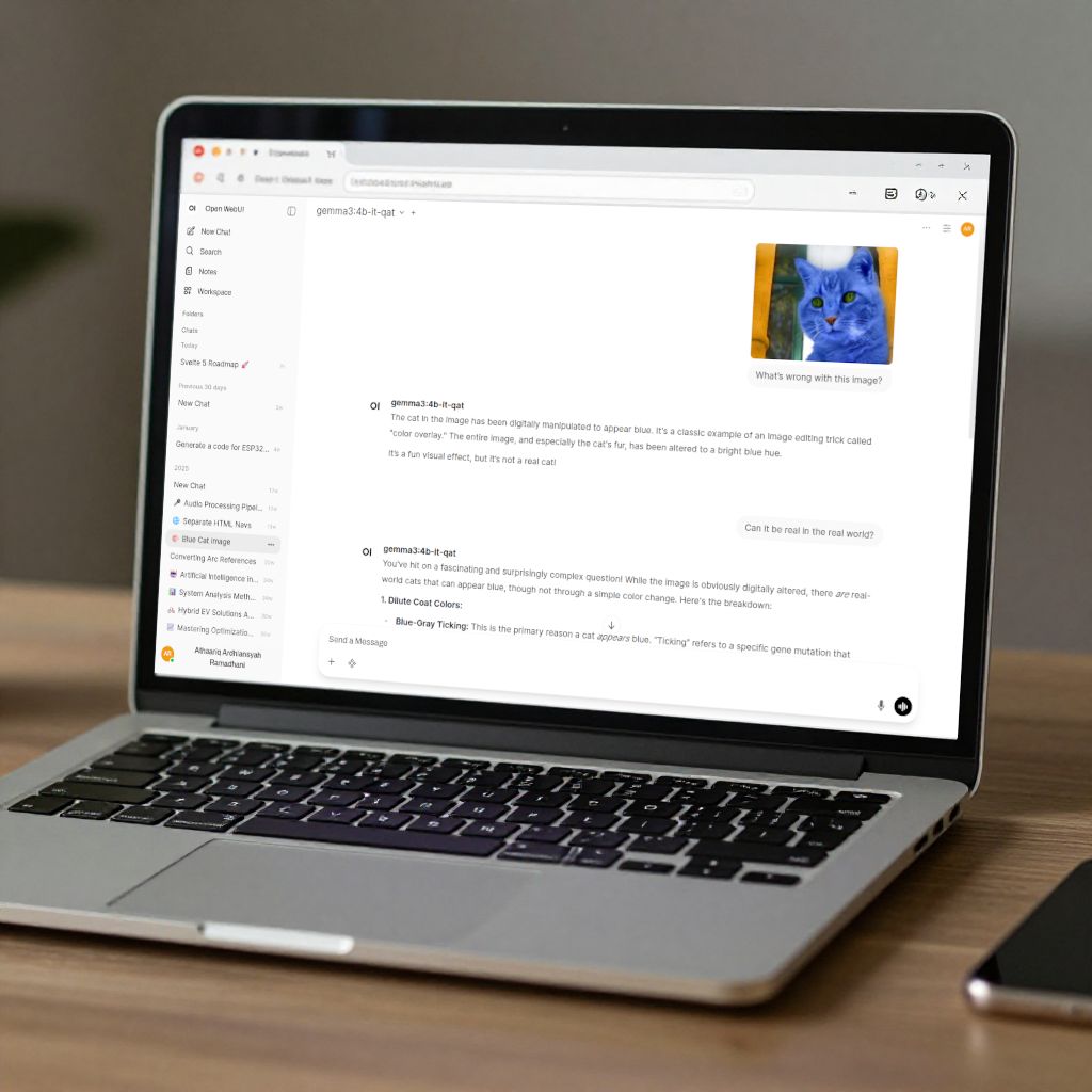 OpenWebUI on laptop monitor
