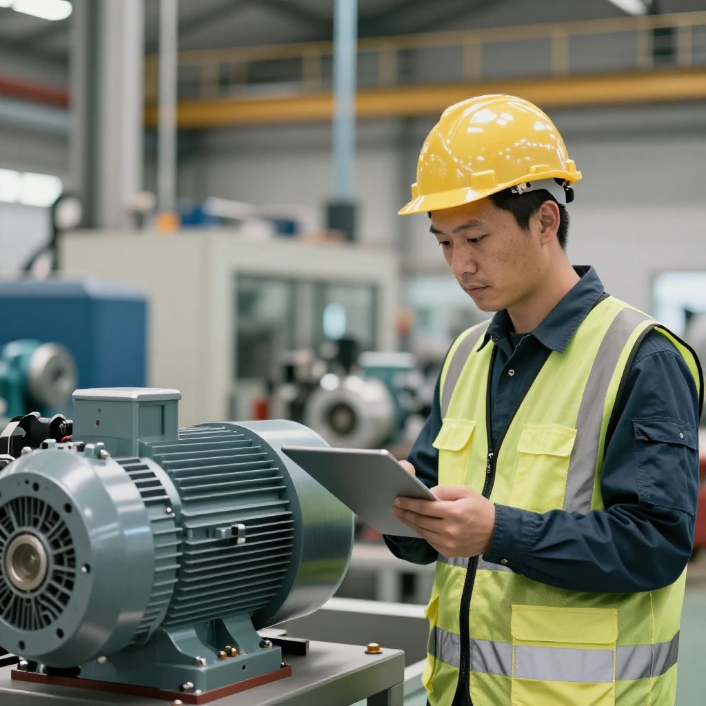 An engineer is monitoring a motor in an industry plant